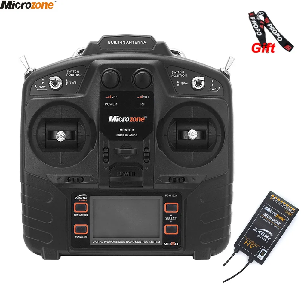 Microzone MC8B 2.4G 8CH Remote Control Transmitter &amp; MC9002 CH Receiver Radio - £63.68 GBP