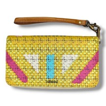 Fossil Women&#39;s Wallet Sydney Zip Around Wristlet Yellow Colorful Very Clean C11 - £15.94 GBP