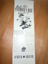Shick Shaver Father&#39;s Day Print Magazine Ad 1937 - $6.99