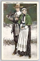 Pilgrims John And Priscilla Alden Postcard C38 - £3.70 GBP