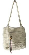 Croft And Barrow Soft White Crochet Shoulder Bag Purse Removable Tassel ... - $19.97