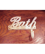 Rustic Rusty Broken Metal BATH Word with one Clothes Hook - £7.82 GBP