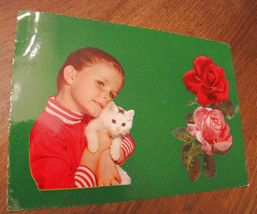 1972 Postcard Postcard 25 Lire Rose Girl Kitten CECAMI 225 Wishes-
show ... - $17.04