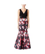 Xscape New Womens Black/Multi Printed Mesh Inset Cut Out Mermaid Dress  ... - €110,15 EUR