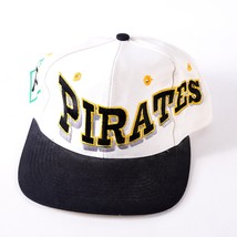 Vintage Pirates MLB Baseball Hat Visor Cap Adjustable Snapback Black White Gold - £39.71 GBP