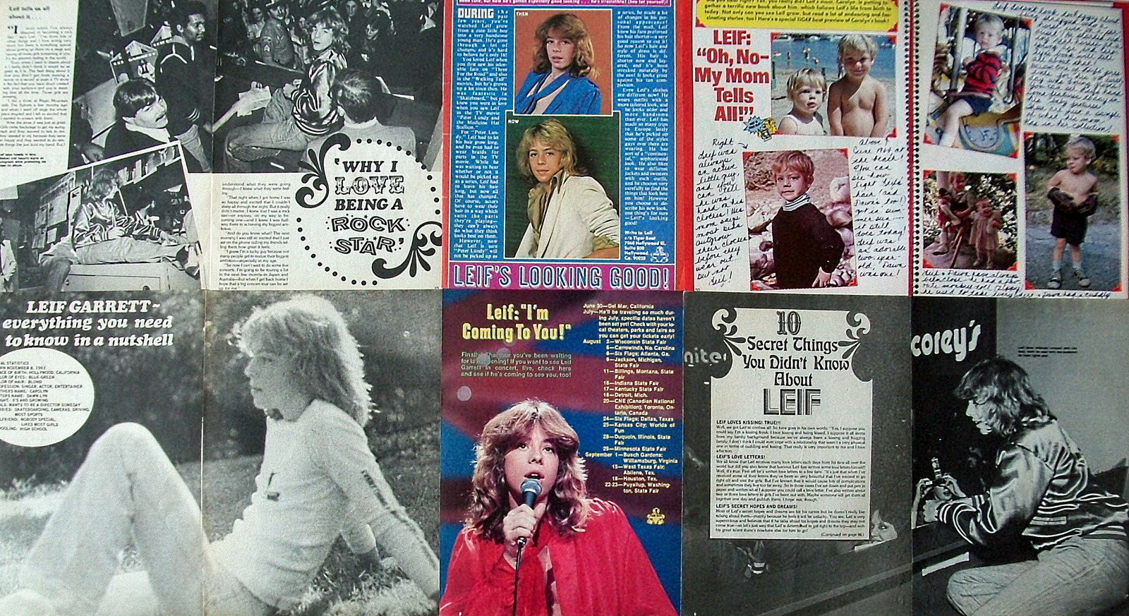 LEIF GARRETT ~ Ten (10) Color, B&amp;W Vintage ARTICLES frm 1978-1979 ~ B4 C... - $7.52
