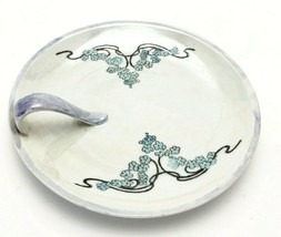 Vintage Pearl Lustre Nappy Candy Nut Dish Blue Flowers Made in Germany - £19.85 GBP