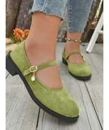 Round Toe Block Heel Mary Jane Loafers - $64.54 CAD