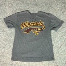 Minnesota Gophers Men Shirt Large Gray Maroon Short Sleeve Tee T NCAA Football - $18.98