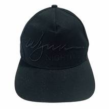 Wynn Hotel Casino Hat Blk on Blk Script Snapback Las Vegas Nightlife New - £37.39 GBP