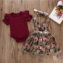 Baby Girls Beautiful Onesie Infant Brown Onesie + Headband + Dress 3 Pcs Set Mom - £15.70 GBP