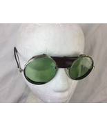 Funky Motorcycle vintage Flight glasses AOM Green Lenses Steam Punk sold... - $1,130.56 MXN