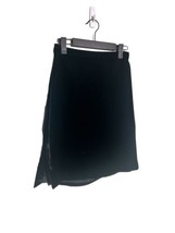 MADEWELL Size 00 Black Velvet Pencil Skirt Side Slit Style G8371 Silk Blend - £10.34 GBP