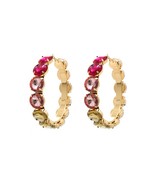 Rhinestone 3.25 Inch Classic Hoop Earring - $222.40 MXN