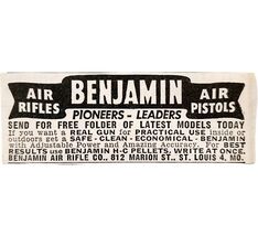 1949 Benjamin Air Rifles Pistols Advertisement Firearms St Louis Guns E8Q - $10.00