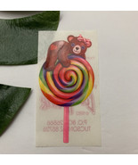 Vintage Lisa Frank Teddy Bear Lollipop Sticker Sheet 80s Rainbow Candy  - £19.66 GBP