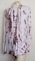 New SACRED THREADS mocha white tie dye hippie stretch knit wrap scarf unisex - £11.81 GBP