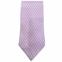 Tommy Hilfiger Tie 100% Silk Golf Ball Tee Print Pink White Necktie 59x3.5 inch - £11.50 GBP