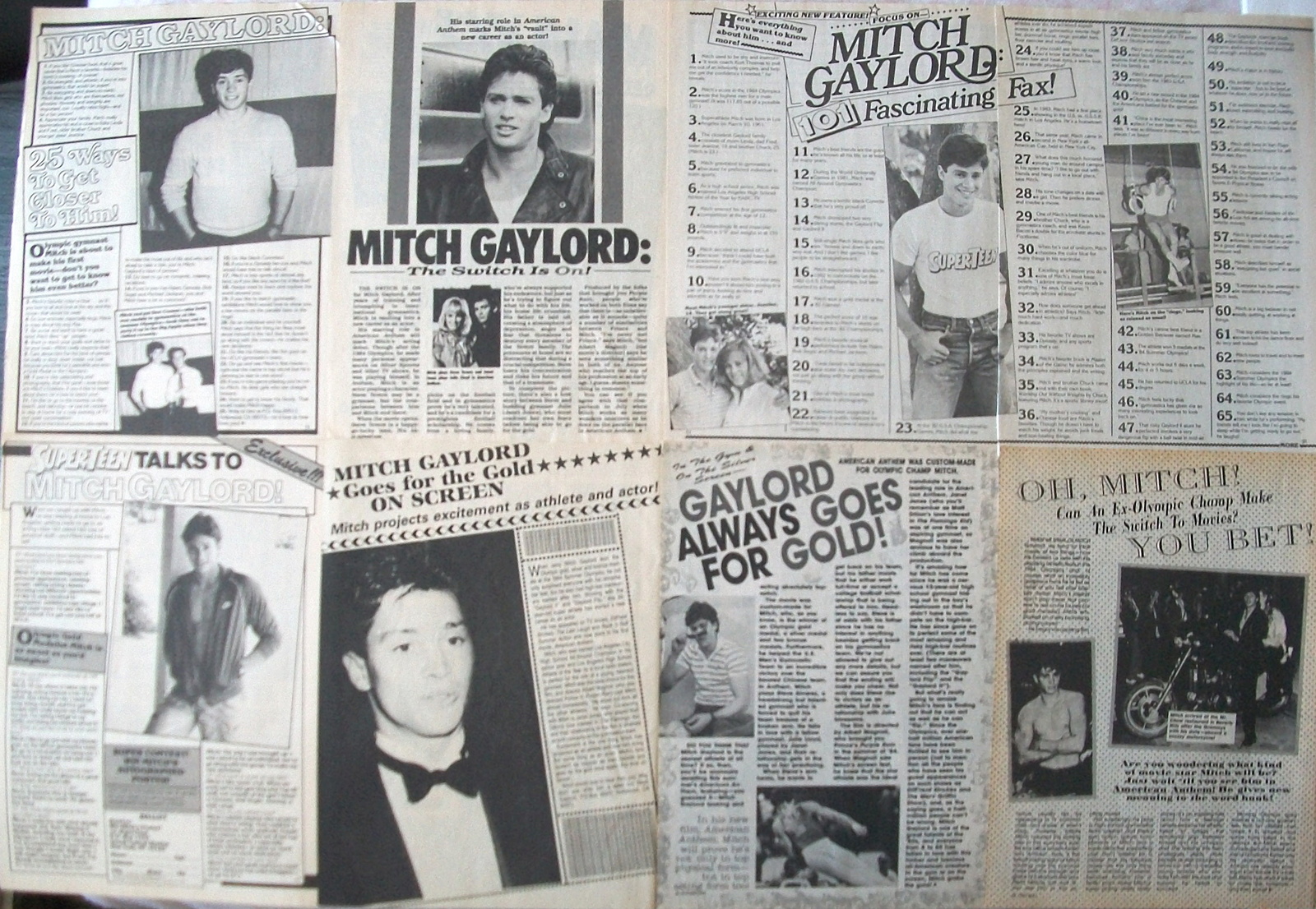 MITCH GAYLORD ~ Thirteen (13) B&amp;W Vintage ARTICLES from 1985-1986 ~ Clip... - $6.67