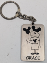 Walt Disney World GRACE Keychain With Girl Holding Mickey Balloon Pewter... - £10.11 GBP