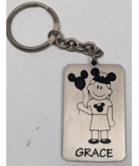 Walt Disney World GRACE Keychain With Girl Holding Mickey Balloon Pewter... - €11,17 EUR