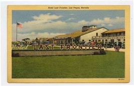 Hotel Last Frontier Casino Linen Postcard Las Vegas Nevada 1940&#39;s - £11.20 GBP