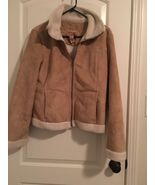 Aeropostale Adult Unisex Suede Leather Full Zip Jacket Coat Size L Brown... - $117.16 CAD