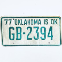1977 United States Oklahoma Garfield County Passenger License Plate GB-2394 - £14.81 GBP