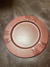 Rustic Red Metal Plate With Embossed Pine Trees Design -9.5" Diameter-De... - $18.81