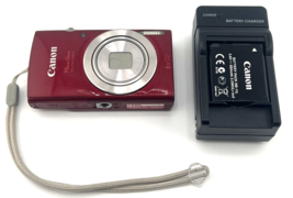 Canon Elph Power Shot 180 20MP Digital Camera Red 8x Zoom Hd Bundle Tested - £215.36 GBP