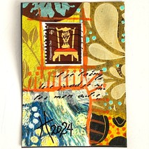 ACEO Original Mixed Media Art US Postage Stamp Tristina Dietz Elmes ATC - £11.84 GBP