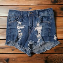 CICI Shorts Women Hot Kiss Size 5 Jean Cut Off Booty 26&quot; Waist Distressed Booty - £14.62 GBP