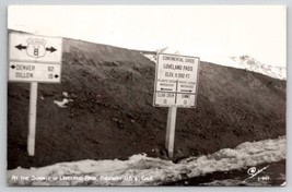 Signs At The Summit Of Loveland Pass Highway US 6 Colorado RPPC Postcard E34 - £6.31 GBP