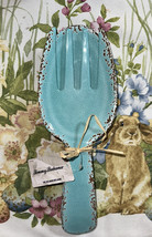 Tommy Bahama Turquoise Blue Rustic Crackled Salad Server Set Serving Spoon Fork - £11.18 GBP