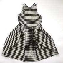 SO Authentic American Heritage Black &amp; Cream Striped Skater Dress Small - £16.39 GBP
