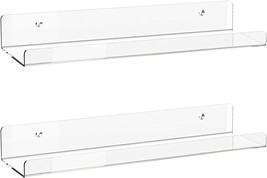 Acrylic Floating Shelves, 2 Pack Of 15 Inches Invisible Acrylic, And Spice - £35.91 GBP