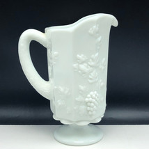 Westmoreland Milk Glass Paneled Grape glassware England vase pitcher carafe vtg - £23.70 GBP