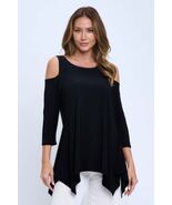Women&#39;s Plus Size Black Cold Shoulder SharkBite Top - $63.15 CAD