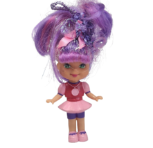 4&quot; Vintage 1993 Mattel Li&#39;l Lil Secrets Mini Doll Purple Hair Pink Dress Toy - £15.18 GBP
