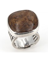 Retired Silpada Textured Sterling Silver Bezel-Set Bronzite Ring R1738 S... - £31.84 GBP