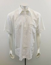 Cricketeer Men&#39;s Short Sleeve Button Up Dress Shirt Size 16 White Cotton... - €6,92 EUR