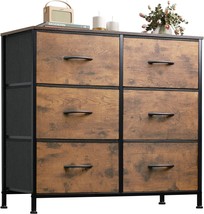 Wlive Fabric Dresser For Bedroom, 6 Drawer Double Dresser, Storage Tower With - $74.99