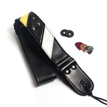 Guitar Strap For Bass, Electric &amp; Acoustic Guitar, Strap Locks Included (Black L - £26.57 GBP