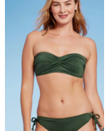 Women 2PC Molded Cup Twist Bandeau Bikini Top + Side Tie Bottom Kona Sol... - $39.73 CAD