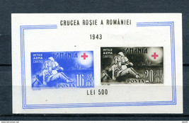 Romania 1943 Mini sheet Imperf MNGAI Mi Block 20 Red Cross 12860 - £3.95 GBP