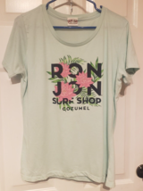Ron Jon Surf Shop Women’s Size Large Cozumel Floral Tropical Green T-Shirt - £11.44 GBP