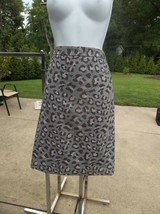 Nwt Talbots Cute Gray&amp;Pink Animal Print Skirt 16P $119 - £25.96 GBP