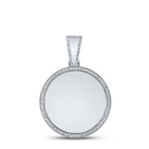 10kt White Gold Mens Round Diamond Memory Circle Charm Pendant 5/8 Cttw - £1,118.17 GBP