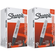 Sharpie 38201 Chisel Tip Permanent Markers, Black; 2-Packs of 12 Markers each fo - £31.45 GBP