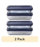 (2 pack) Anchor Hocking Glass Food Storage Containers with Lids, 3 Cup, ... - $356.85 MXN